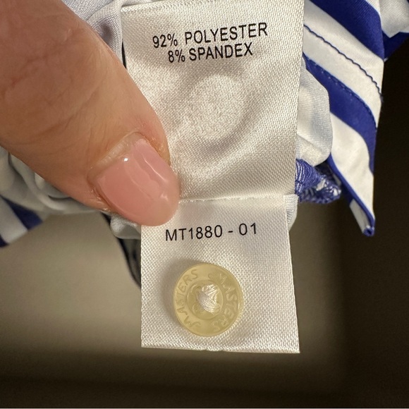 🆕 Masters Tech Golf Polo Royal Blue/ White Striped Sz L Augusta - Picture 12 of 16